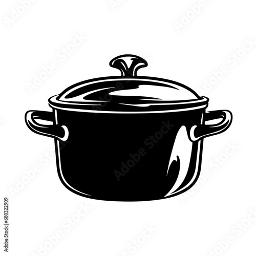 Contemporary Cooking Pot Vector Illustration