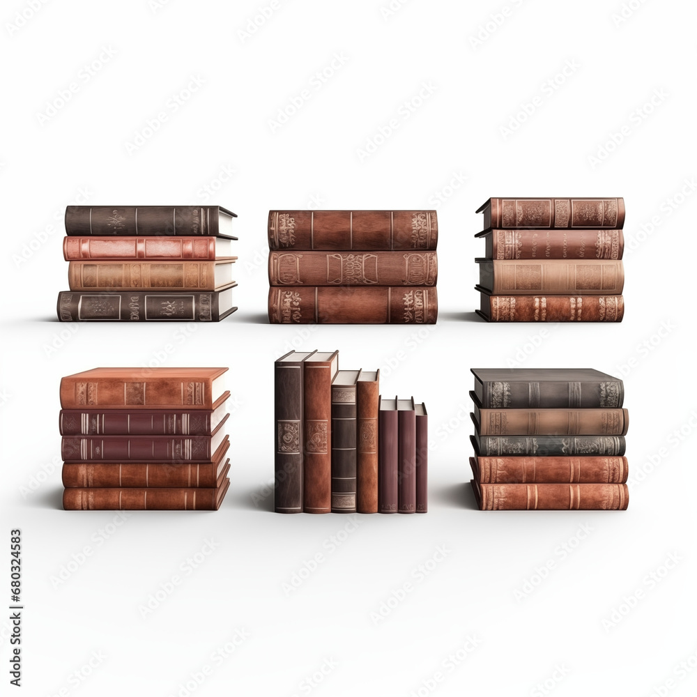 Isolated stack of old books on white background Isolated stack of old books on white background
