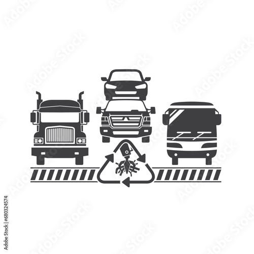 illustration of junkyard, metal recycle, vector art.