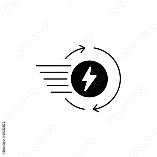 Fast charging concept line icon. Simple element illustration. Fast charging concept outline symbol design.
