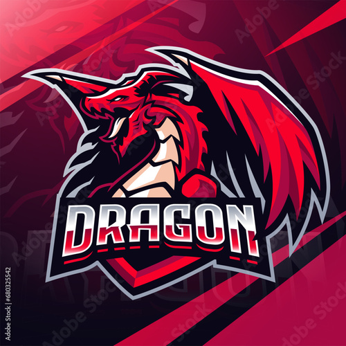 Dragon esport mascot logo design