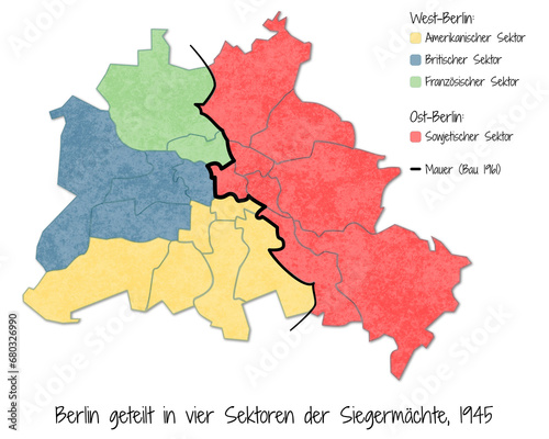 Berlin, Geschichte der Bezirke - Berlin geteilt in vier Sektoren der Siegermächte, 1945