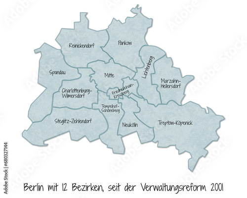 Photography Berlin, Geschichte der Bezirke - Berlin mit 12 Bezirken, seit der Verwaltungsref
