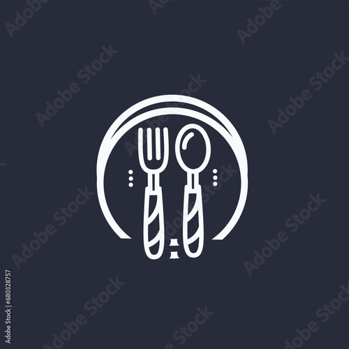Minimalist Restaurant Logo with Modern Line Design