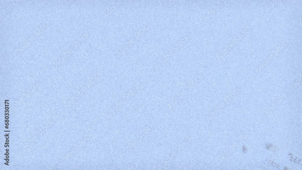 unknown creatures walking footprint appeared on the white snow grand.