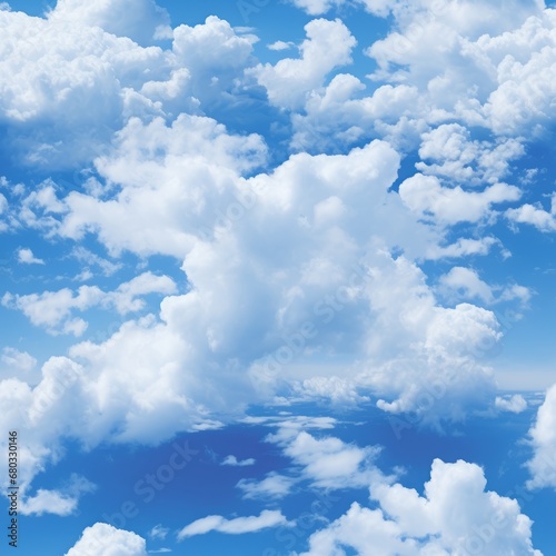 Fototapeta Naklejka Na Ścianę i Meble -  Seamless pattern photo realistic blue sky and clouds textures for backgrounds and designs
