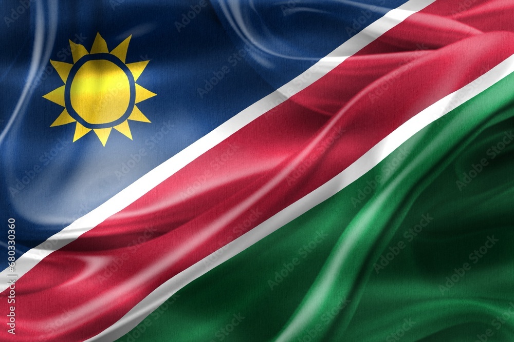 Obraz premium 3D-Illustration of a Namibia flag - realistic waving fabric flag