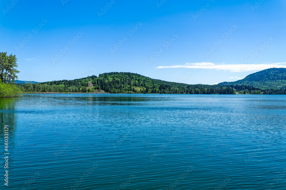 A view of the reservoir from Dexter State Recreation Site, Dexter, Oregon, USA A view of the reservoir from Dexter State Recreation Site, Dexter, Oregon, USA