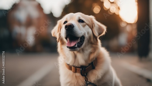 cute happy dog AI generated illustration