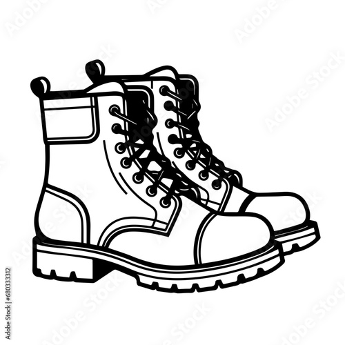 Stylish Leather Boots Vector Illustration