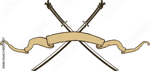 Parchment and Crossed Katanas Logo