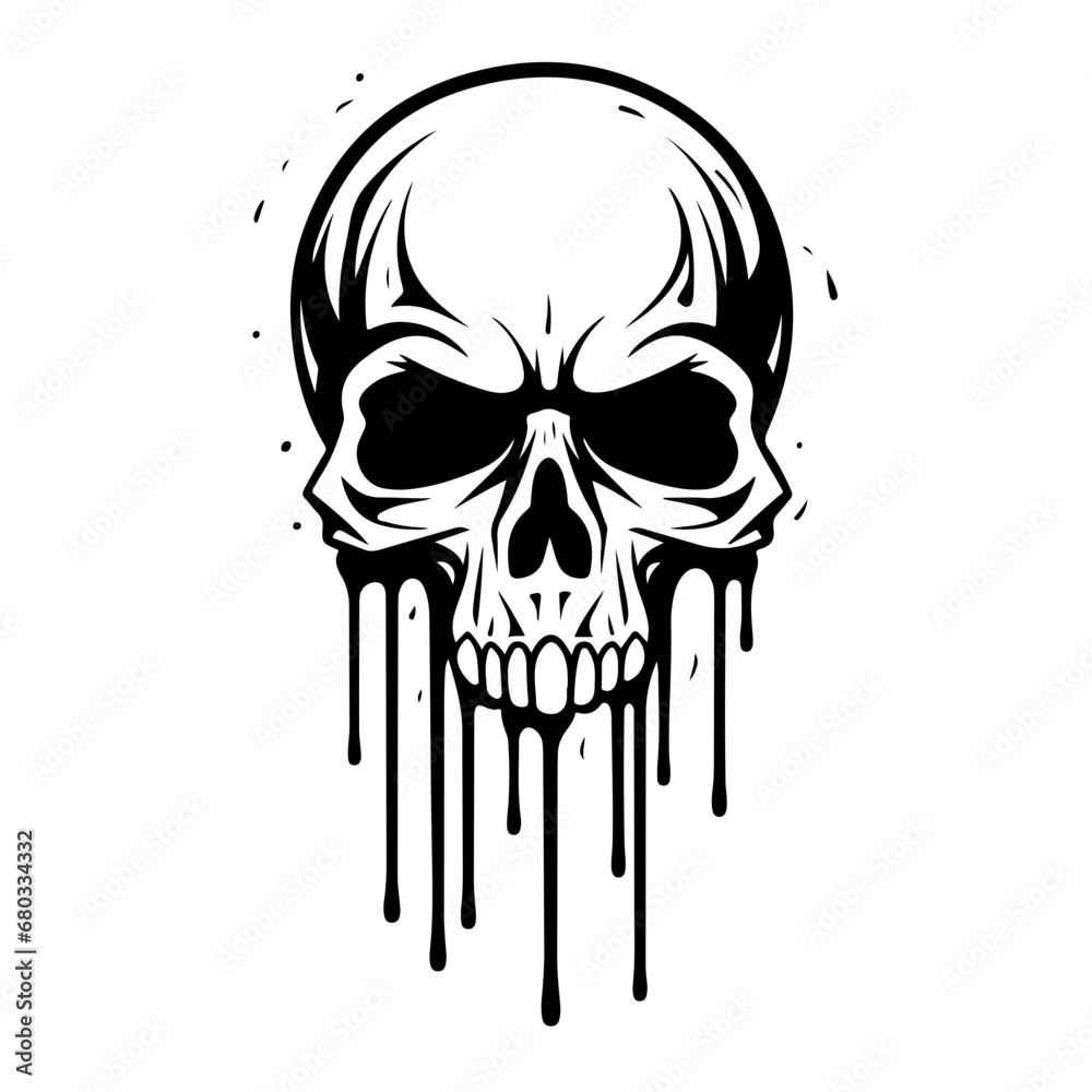 Dripping Skull Grunge Vector Illustration Dripping Skull Grunge Vector Illustration