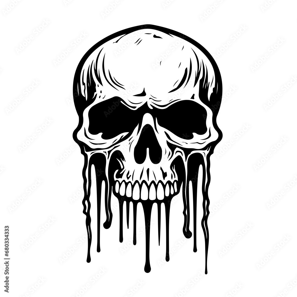 Dripping Skull Grunge Vector Illustration Dripping Skull Grunge Vector Illustration