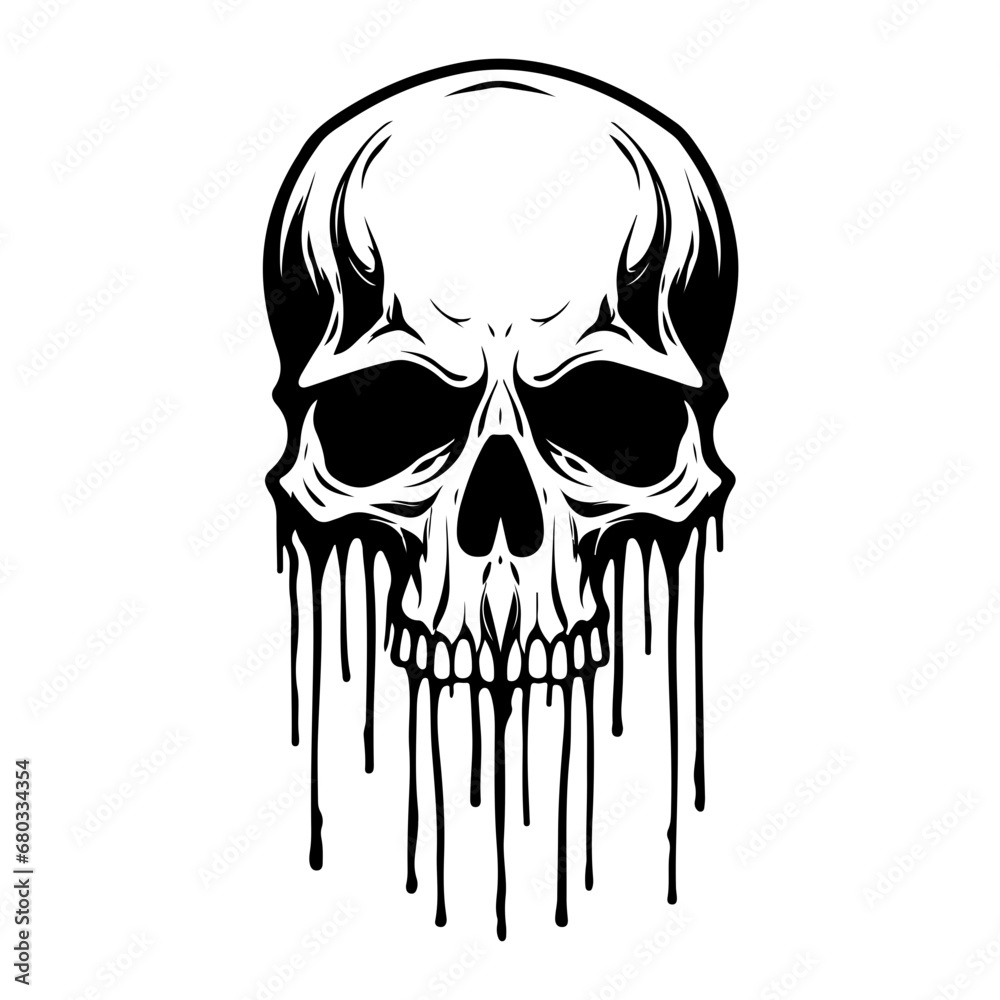Dripping Skull Grunge Vector Illustration Dripping Skull Grunge Vector Illustration
