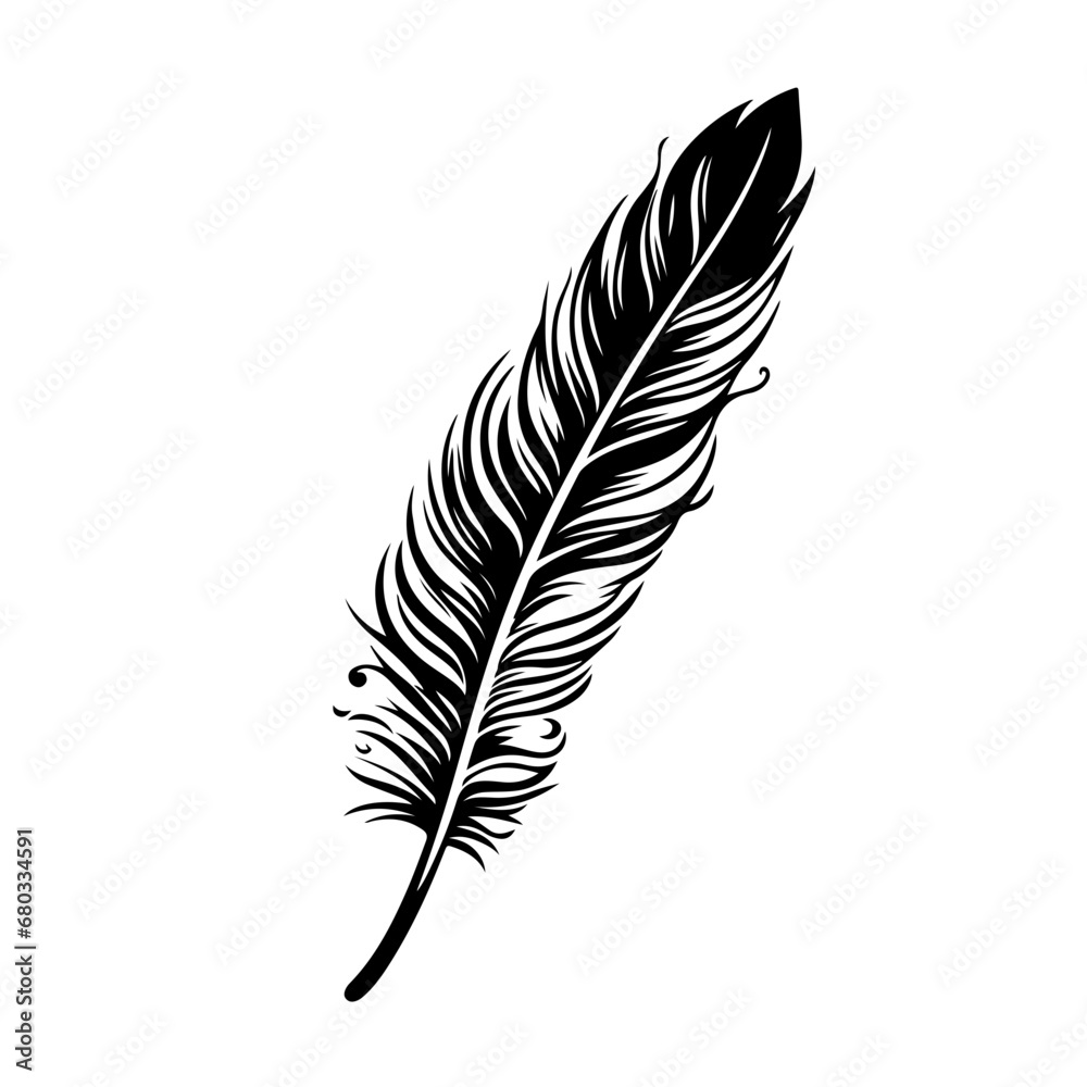 Elegant Feather Quill Vector Illustration Elegant Feather Quill Vector Illustration