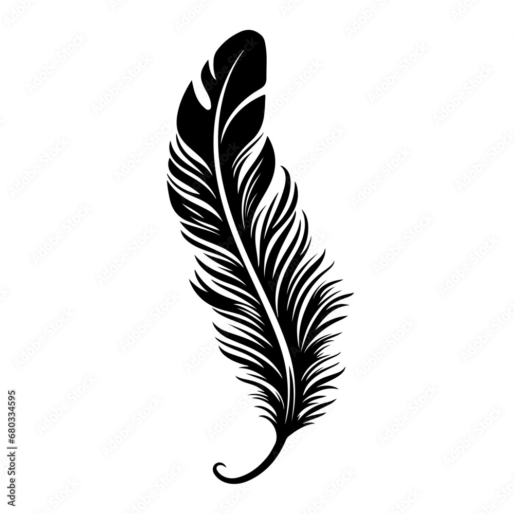 Elegant Feather Quill Vector Illustration Elegant Feather Quill Vector Illustration
