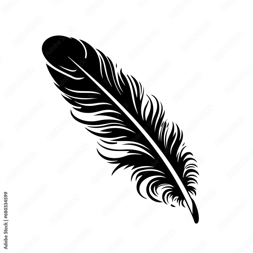Elegant Feather Quill Vector Illustration Elegant Feather Quill Vector Illustration