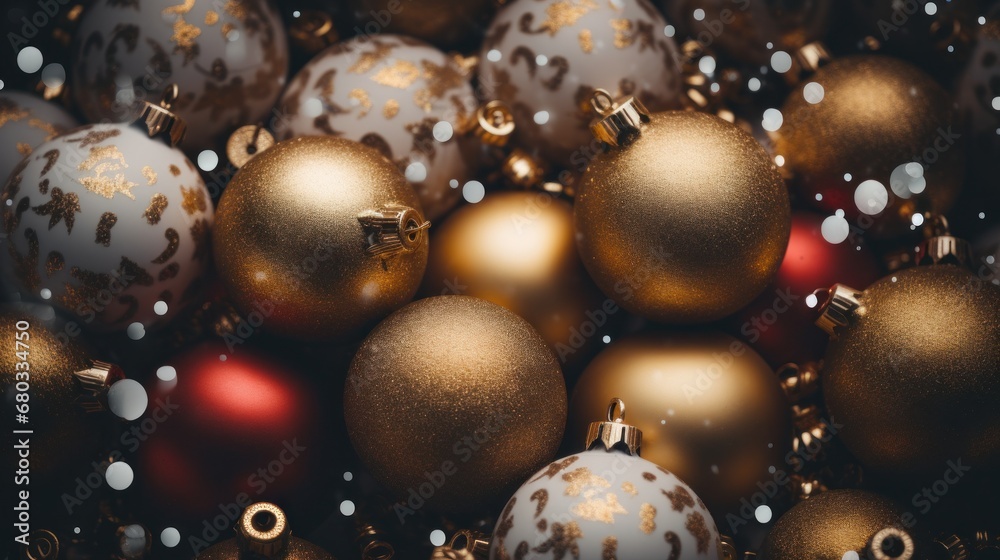 Macro view of New Years decorations for a festive wallpaper AI generated illustration Macro view of New Years decorations for a festive wallpaper AI generated illustration