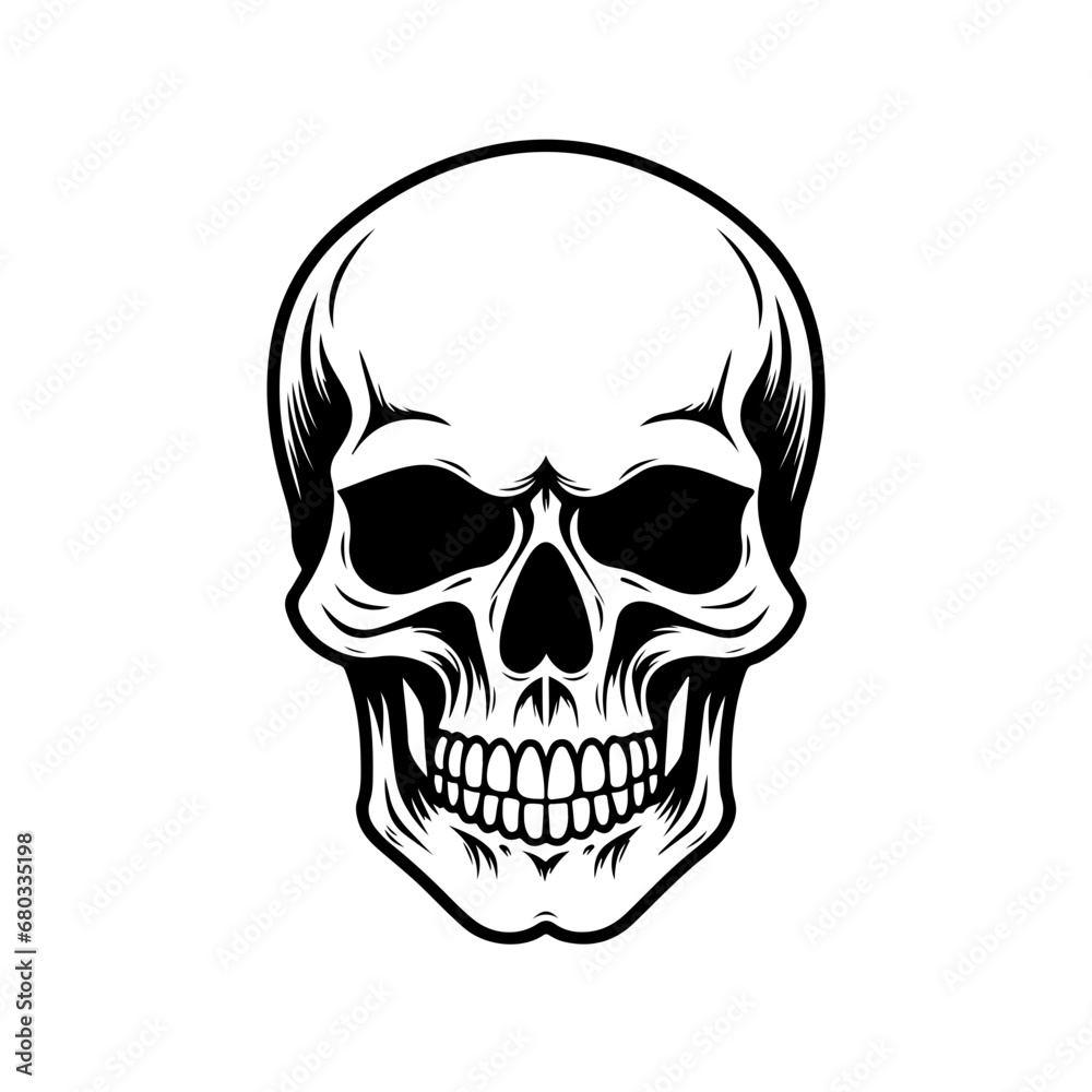 Intricate Skull Design Vector Illustration