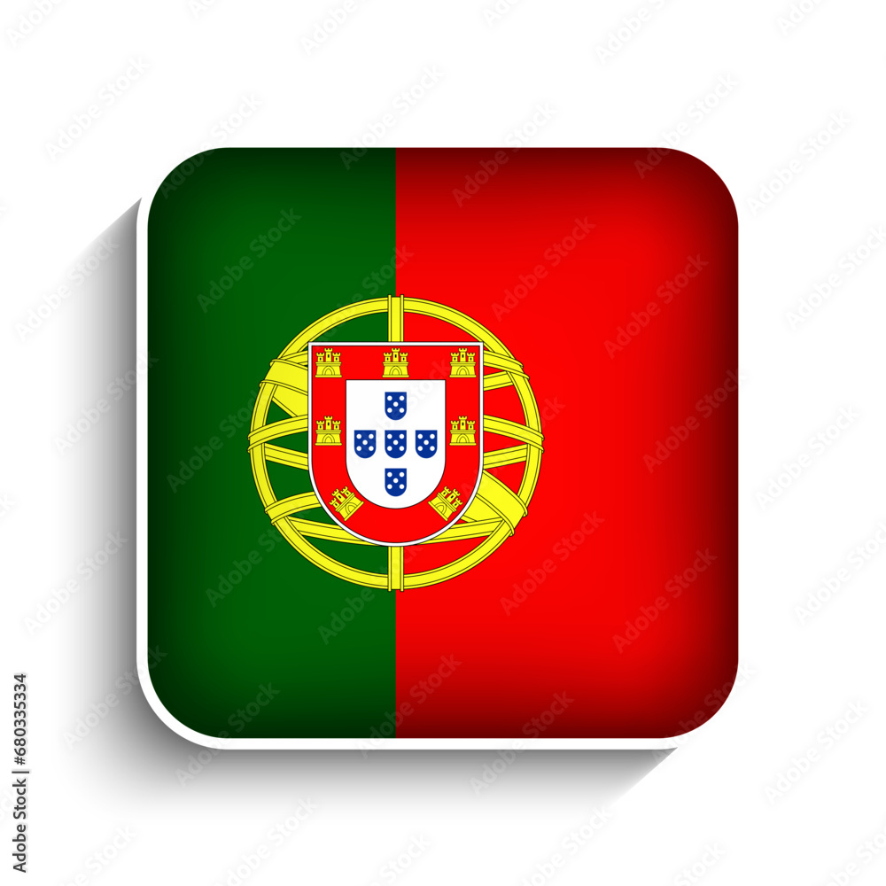 Obraz premium Vector Square Portugal Flag Icon