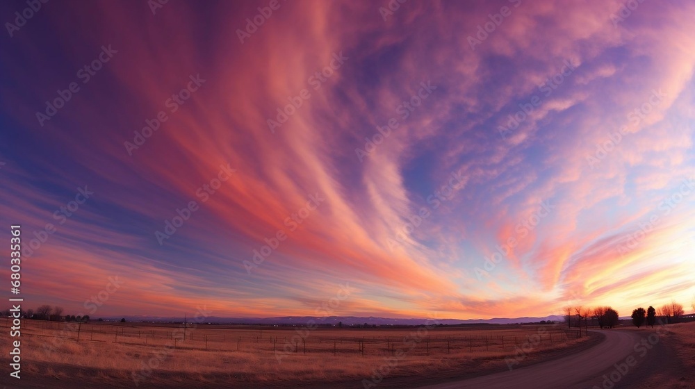 Wispy cirrostratus clouds creating a dreamy celestial canvas
