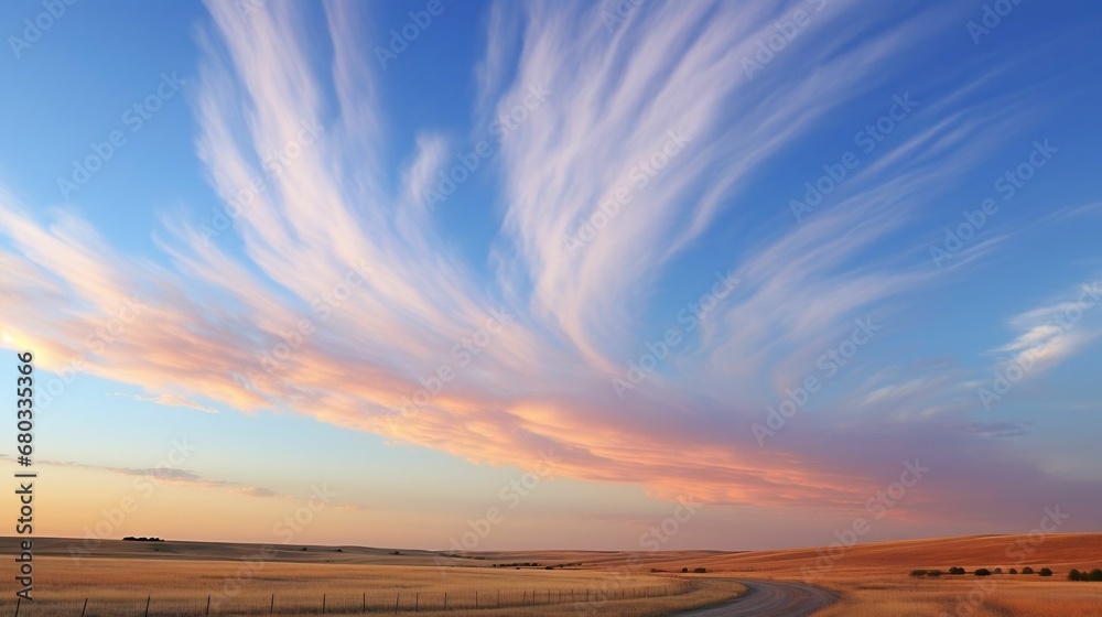Wispy cirrostratus clouds creating a dreamy celestial canvas
