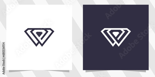 letter p with diamond logo design