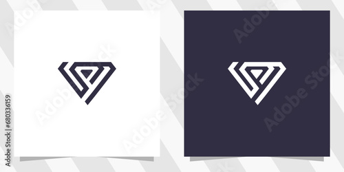 letter p with diamond logo design