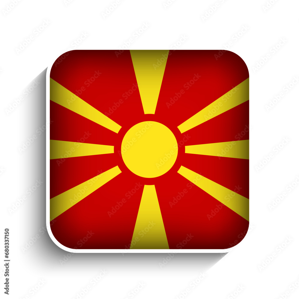 Vector Square Macedonia Flag Icon