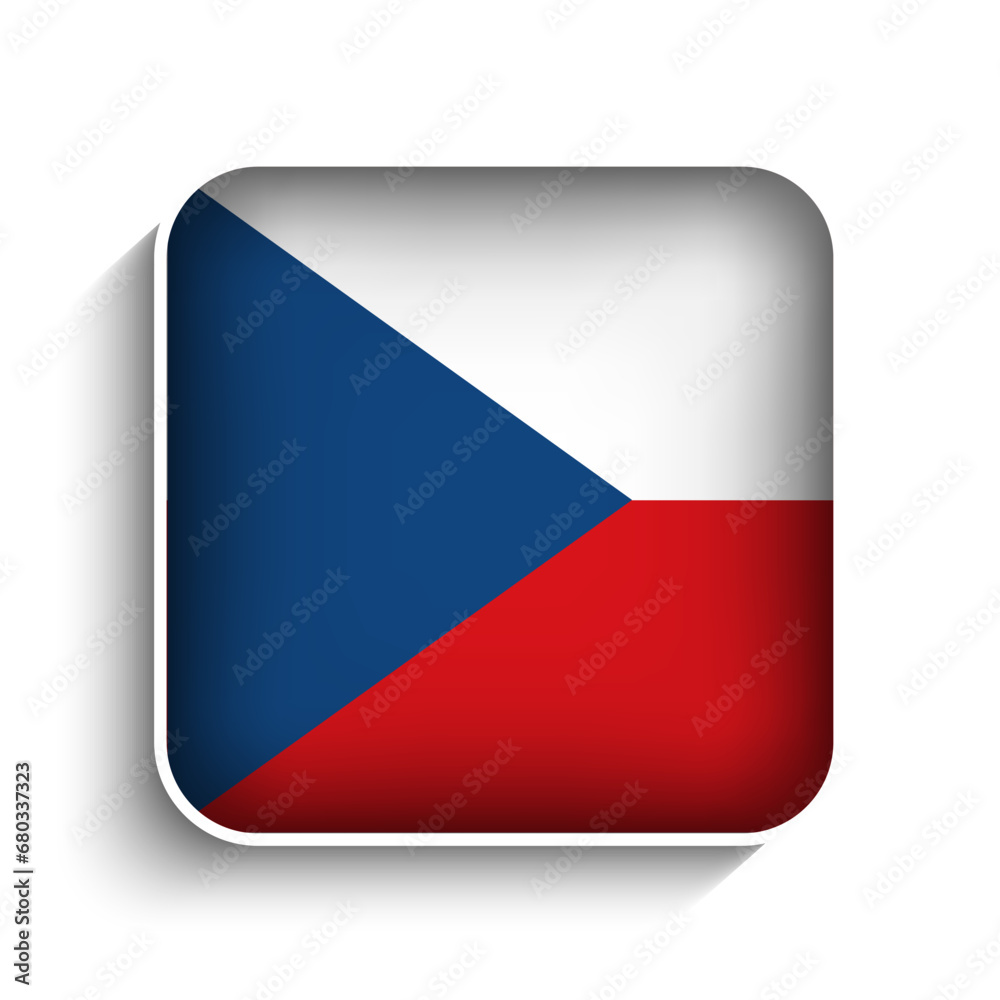 Fototapeta premium Vector Square Czech Republic Flag Icon