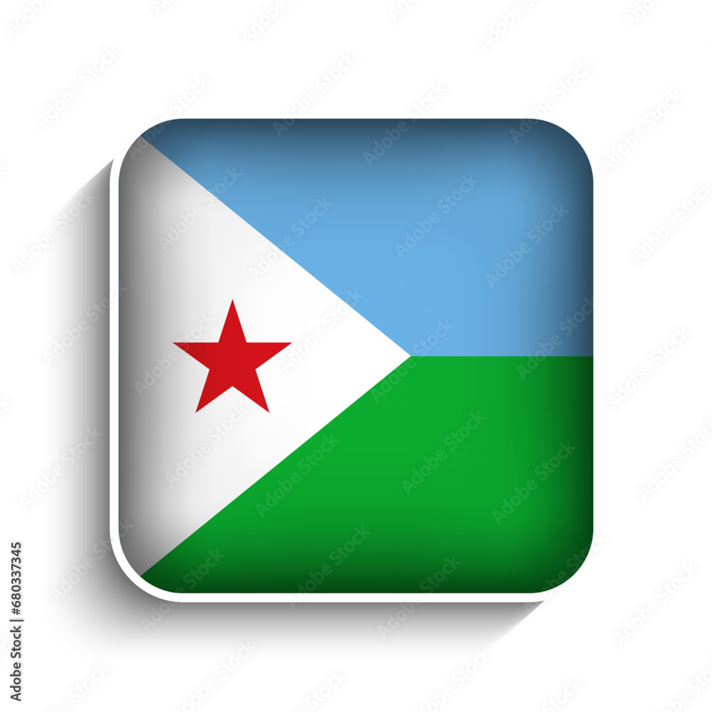 Vector Square Djibouti Flag Icon Vector Square Djibouti Flag Icon