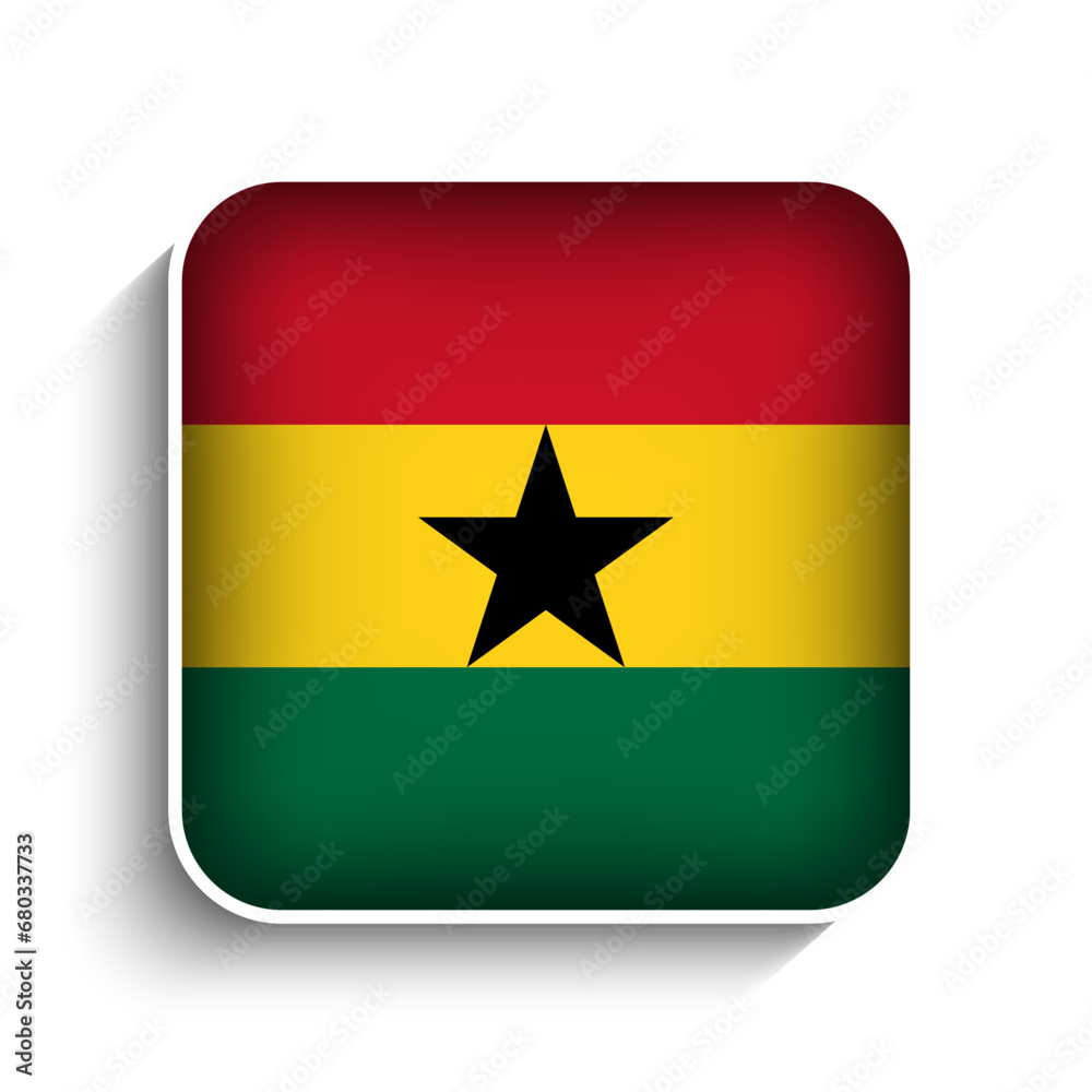 Vector Square Ghana Flag Icon Vector Square Ghana Flag Icon