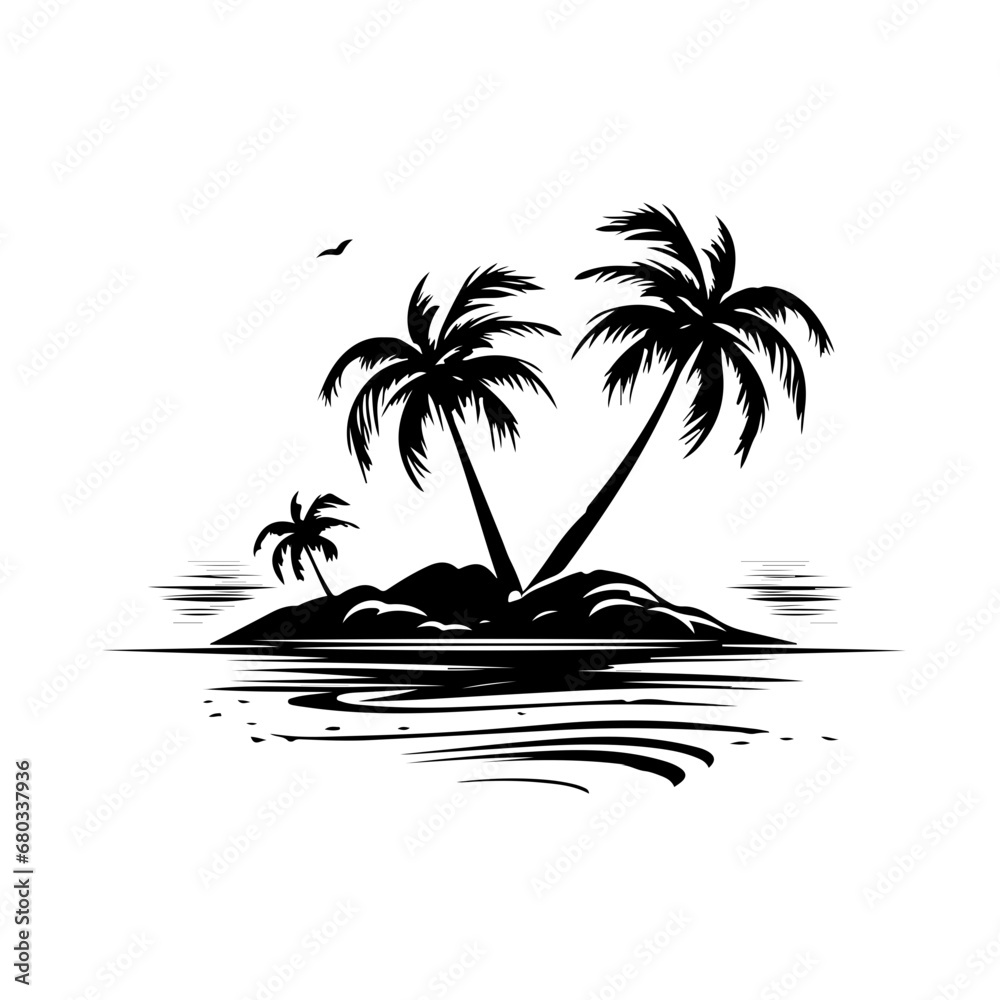 Beach Scene Vector Illustration