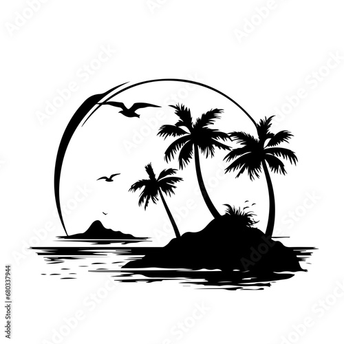 Beach Scene Vector Illustration