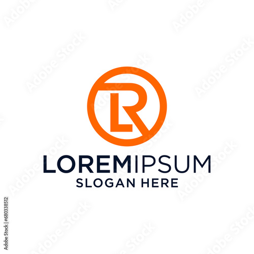 letter l r logo design circle abstract