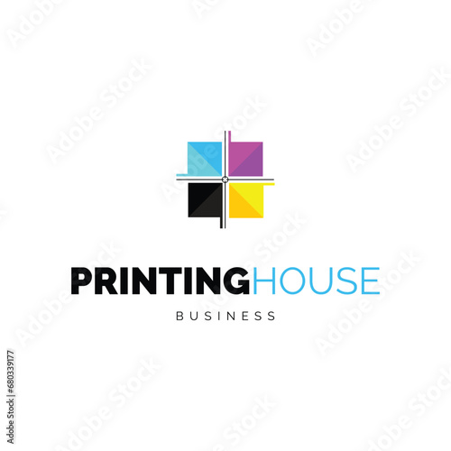 Printing House Icon Logo Design Template