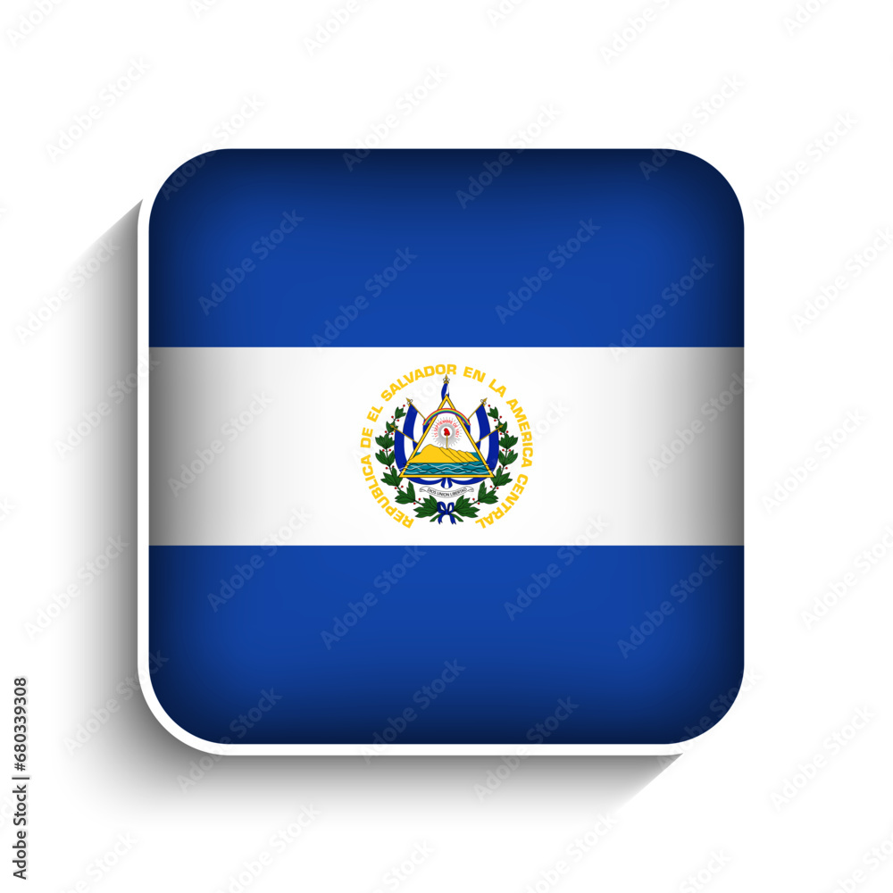 Vector Square El Salvador Flag Icon Vector Square El Salvador Flag Icon