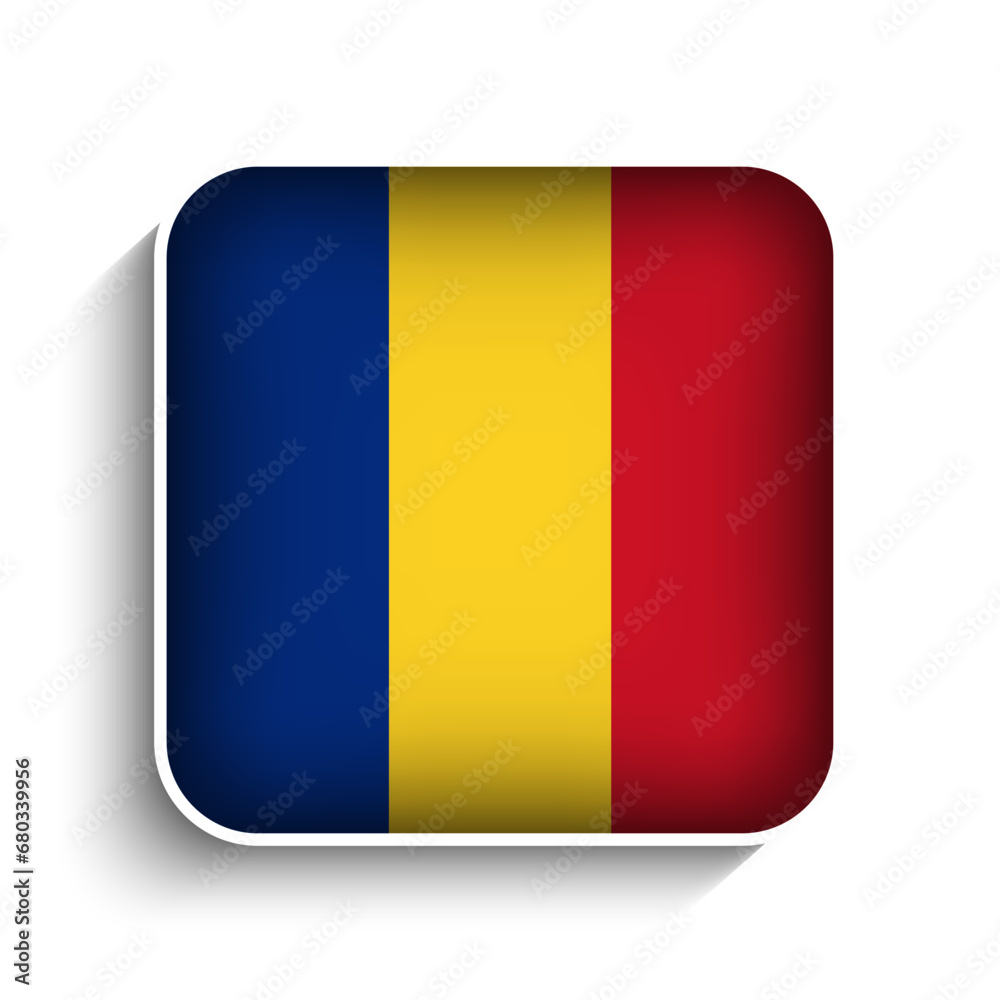 Fototapeta premium Vector Square Romania Flag Icon