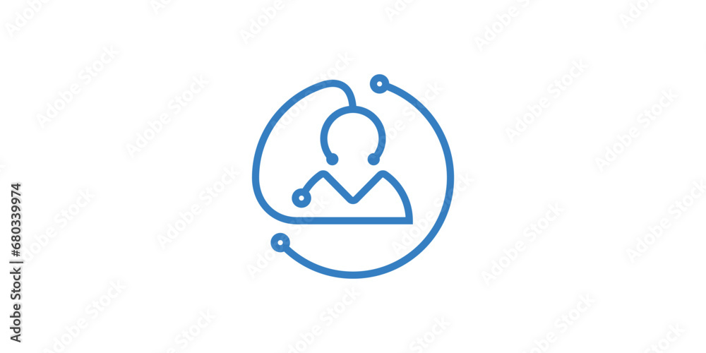 logo design combines the shape of a person with a stethoscope.medical logo logo design combines the shape of a person with a stethoscope.medical logo