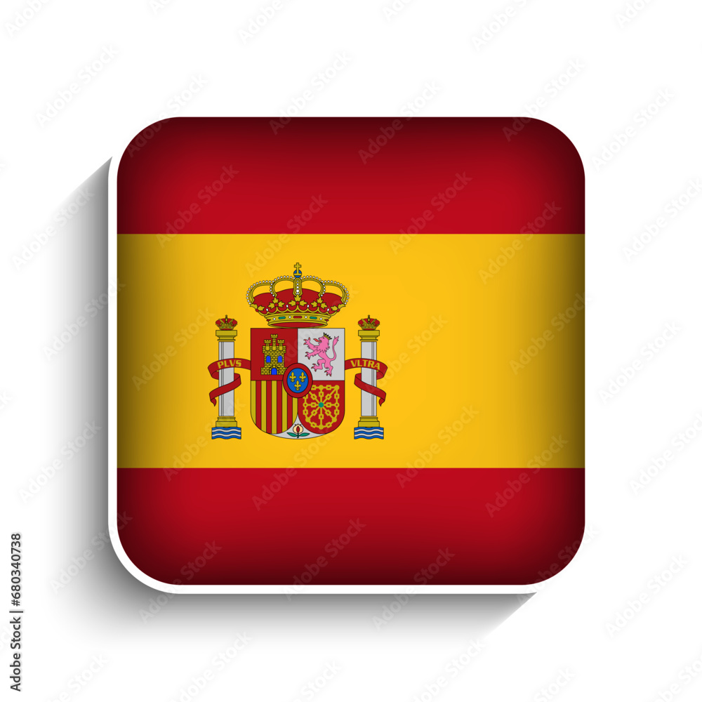 Obraz premium Vector Square Spain Flag Icon