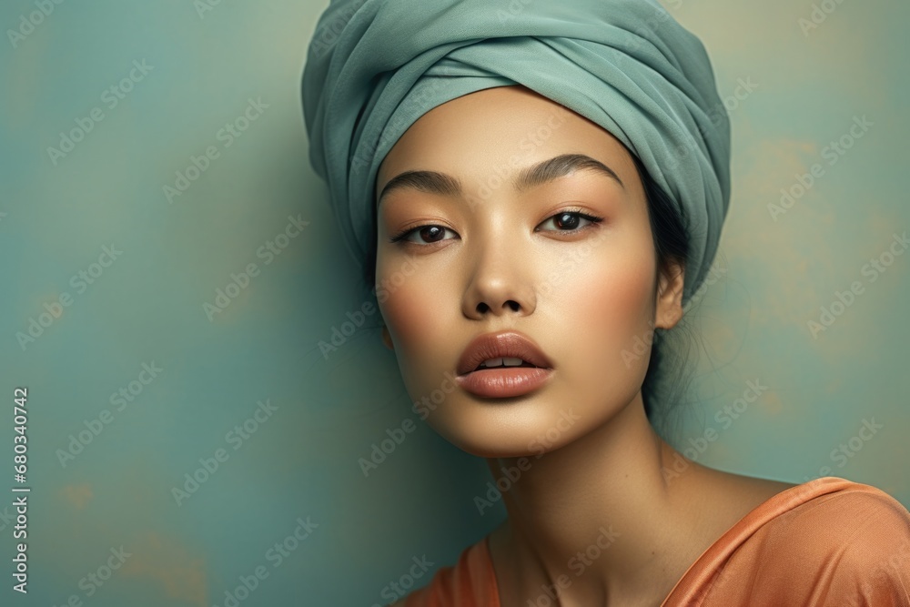 A woman with a turban on her head. Generative AI. A woman with a turban on her head. Generative AI.