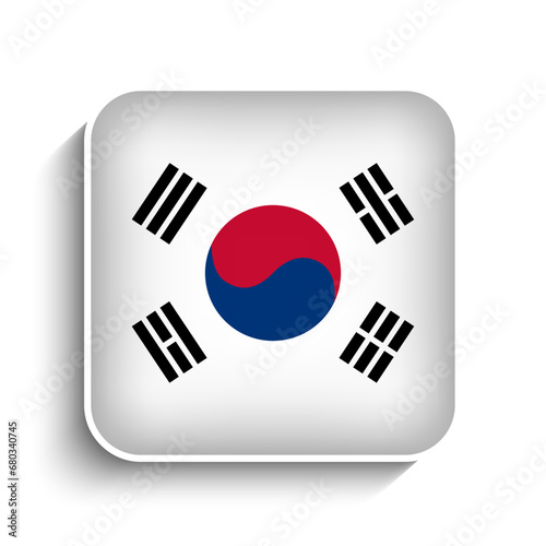 Vector Square South Korea Flag Icon