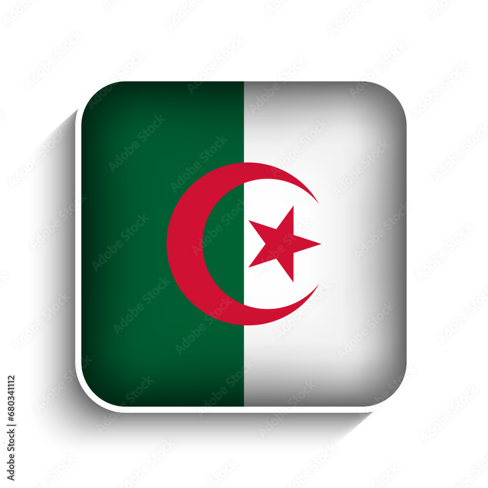 Vector Square Algeria Flag Icon Vector Square Algeria Flag Icon