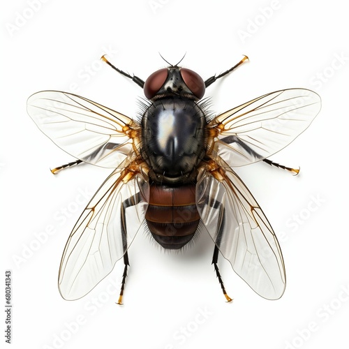 Nature's Detail: Fly Isolated on White Background. Generative ai © Scrudje