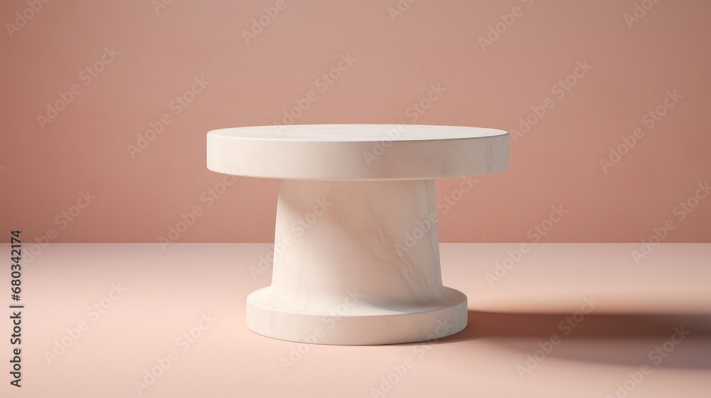 Render of a White Stone Pedestal for Pproducts AI generated illustration Render of a White Stone Pedestal for Pproducts AI generated illustration