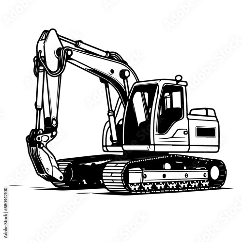 Powerful Excavator Vector Illustration