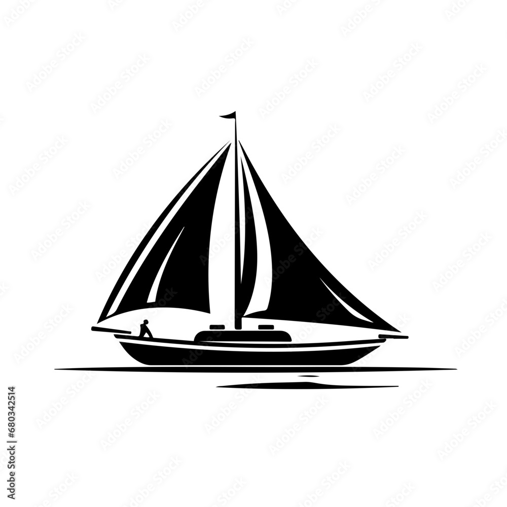 Elegant Sailboat Vector Illustration