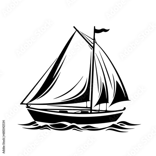 Elegant Sailboat Vector Illustration