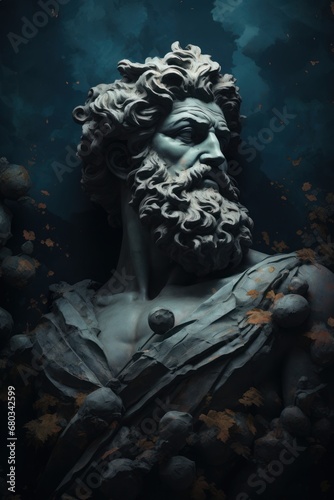 Aesthetic background of greek bust AI generated illustration © ArtStage