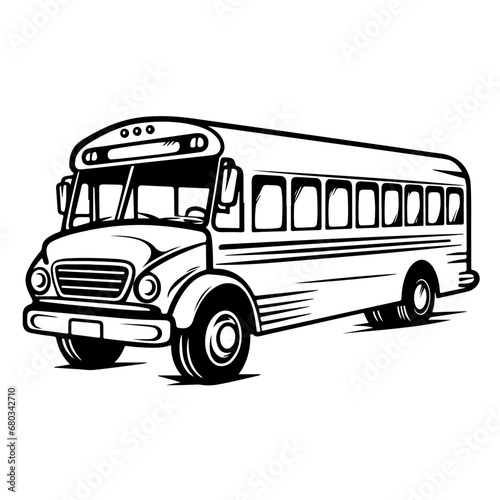 Cheerful School Bus Vector Illustration